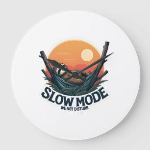 Vintage Sleepy Sloth Shirt Funny Slow Morning Desi Large Clock