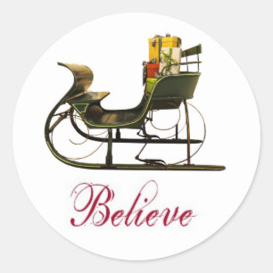 Vintage Sleigh & Believe Calligraphy Envelope Seal