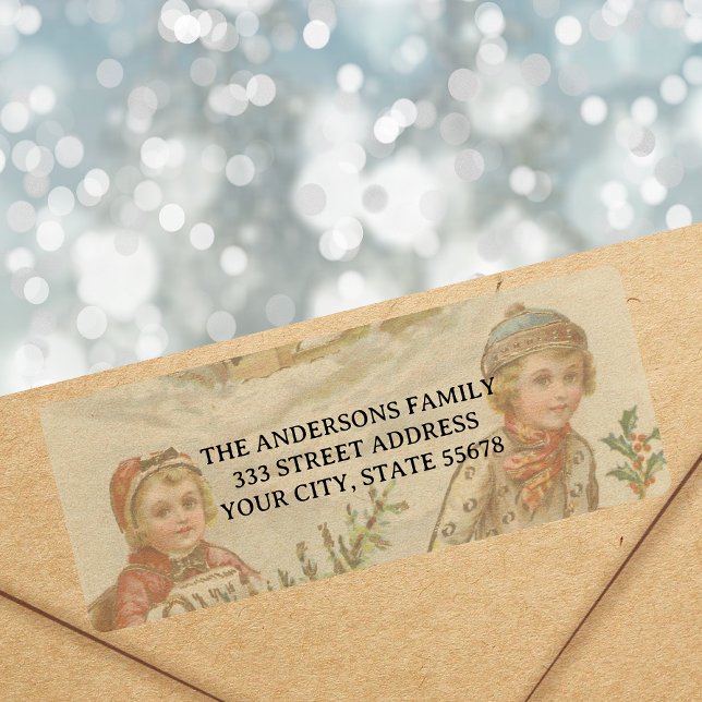 Vintage Sleigh Ride Winter Address Label (Creator Uploaded)