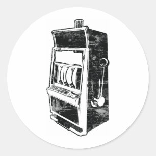 Vintage Slot Machine Classic Round Sticker