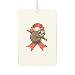 Vintage Sloth Awareness Ribbon Support Vector Art  Car Air Freshener