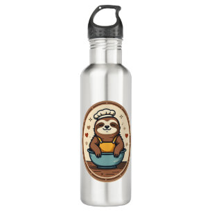 Vintage Sloth Baker Cute Retro Baking Art 2 710 Ml Water Bottle