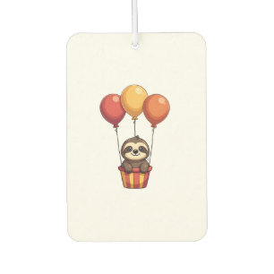 Vintage Sloth Balloons Retro Cute Animal Design 2 Car Air Freshener