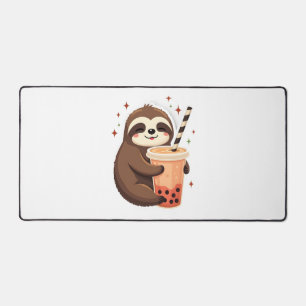 Vintage Sloth Boba Cute Retro Tea Lover 2 Desk Mat