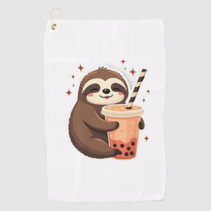 Vintage Sloth Boba Cute Retro Tea Lover 2 Golf Towel