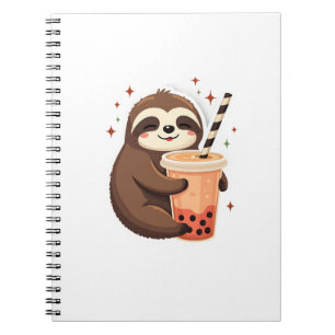Vintage Sloth Boba Cute Retro Tea Lover 2 Notebook