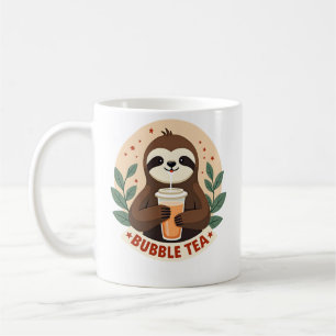Vintage Sloth Bubble Tea Cute Retro Animal Art 2 Coffee Mug