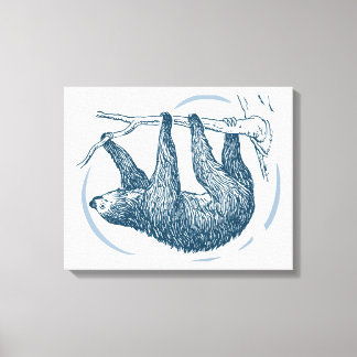 Vintage Sloth Canvas Print