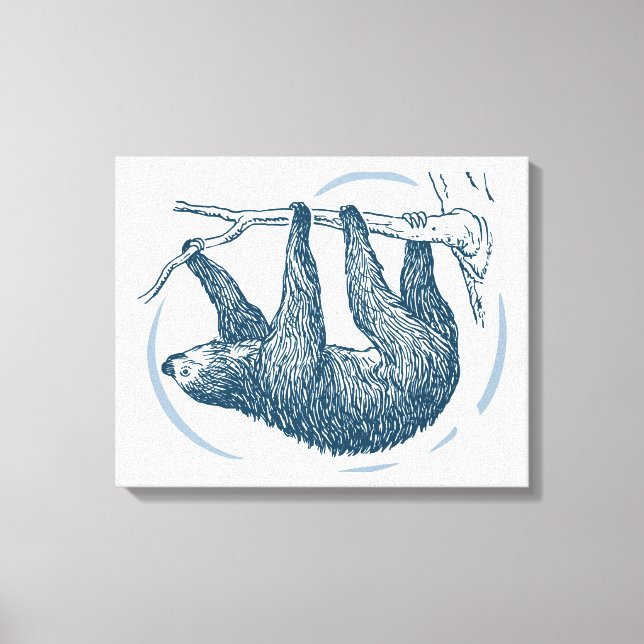 Vintage Sloth Canvas Print (Front)
