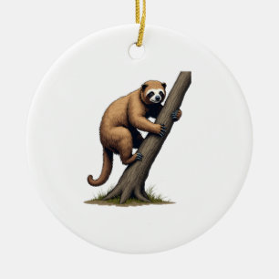 Vintage Sloth Drawing Wildlife Graphic (2) Ceramic Tree Decoration