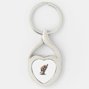 Vintage Sloth Drawing Wildlife Graphic (2) Key Ring