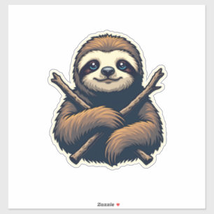 Vintage Sloth Emblem Engraving Shirt