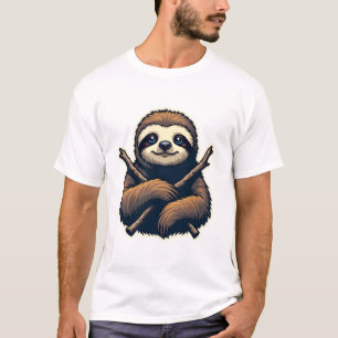 Vintage Sloth Emblem Engraving Shirt