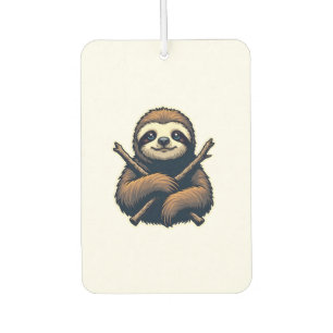 Vintage Sloth Emblem Engraving Shirt Car Air Freshener