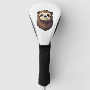 Vintage Sloth Face Retro Wildlife Graphic 2 Golf Head Cover