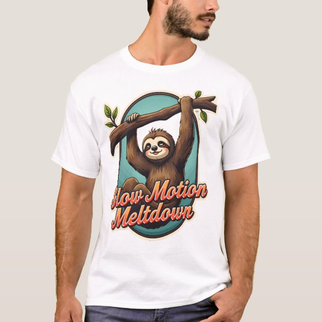 Vintage Sloth Funny Shirt Slow Meltdown Design (Front)