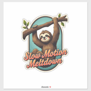 Vintage Sloth Funny Shirt Slow Meltdown Design