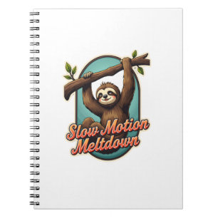 Vintage Sloth Funny Shirt Slow Meltdown Design Notebook