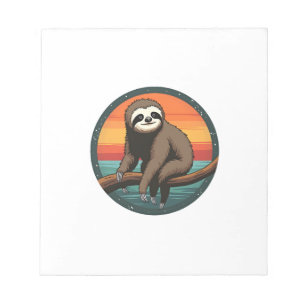 Vintage Sloth Graphic Retro Jungle Animal Art 2 Notepad