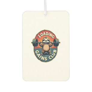 Vintage Sloth Gym Humor Installing Muscles Shirt 2 Car Air Freshener