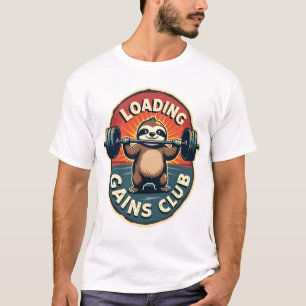 Vintage Sloth Gym Humour Installing Muscles Shirt