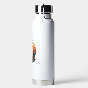 Vintage Sloth Heart Cute Retro Animal Illustration Water Bottle