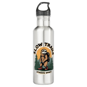 Vintage Sloth Hiking Adventure Quote Design 2 710 Ml Water Bottle