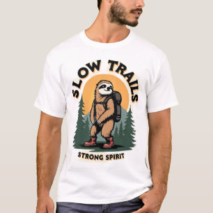 Vintage Sloth Hiking Adventure Quote Design 2 T-Shirt