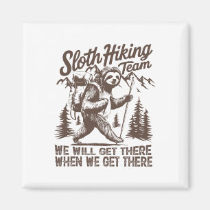 Vintage Sloth Hiking Magnet