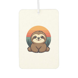 Vintage Sloth Illustration Cute Retro Animal Art 2 Car Air Freshener