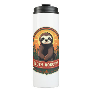 Vintage Sloth Illustration Retro Nature Art 2 Thermal Tumbler