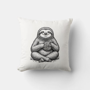 Vintage Sloth Knitting Engraving Shirt Design_1 Cushion