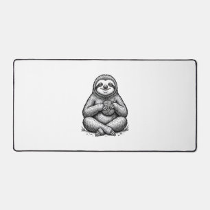 Vintage Sloth Knitting Engraving Shirt Design_1 Desk Mat