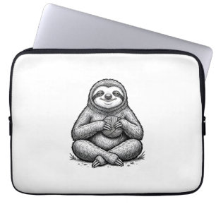 Vintage Sloth Knitting Engraving Shirt Design_1 Laptop Sleeve