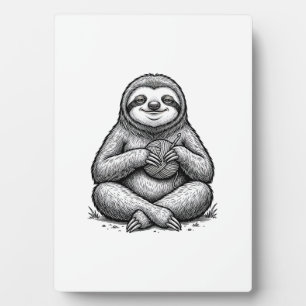 Vintage Sloth Knitting Engraving Shirt Design_1 Plaque