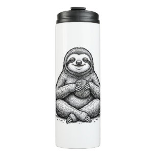 Vintage Sloth Knitting Engraving Shirt Design_1 Thermal Tumbler