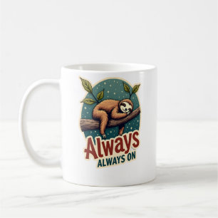Vintage Sloth Lazy Quote Funny Energy Efficient De Coffee Mug