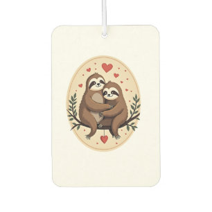 Vintage Sloth Love Retro Valentine Shirt 2 Car Air Freshener