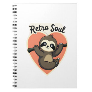 Vintage Sloth Lover Cute Retro Animal Design 2 Notebook