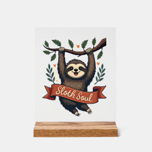 Vintage Sloth Lover Retro Cute Hanging Sloth Shirt Acrylic Sign