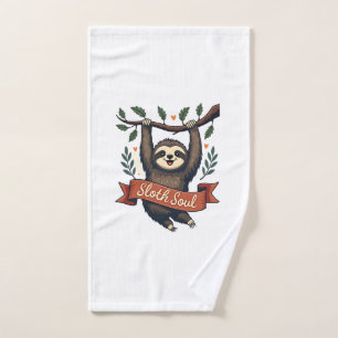 Vintage Sloth Lover Retro Cute Hanging Sloth Shirt Hand Towel