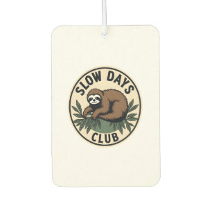 Vintage Sloth Quote Funny Slow Living T-Shirt 2 Car Air Freshener