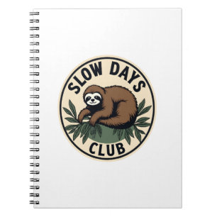 Vintage Sloth Quote Funny Slow Living T-Shirt 2 Notebook