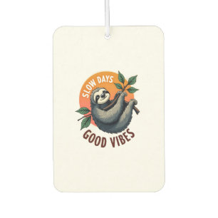 Vintage Sloth Quote Take Life Slow Retro Art 2 Car Air Freshener