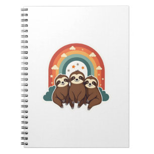 Vintage Sloth Rainbow Retro Cute Animal Art 2 Notebook