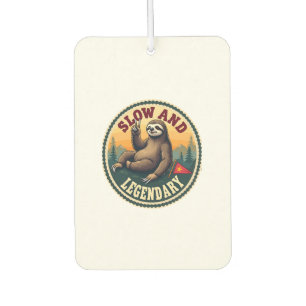 Vintage Sloth Shirt Funny Retro Slow and Legendary Car Air Freshener