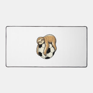 Vintage Sloth Soccer Ball Cute Animal Shirt Design Desk Mat