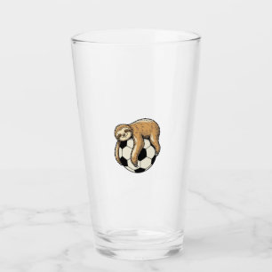 Vintage Sloth Soccer Ball Cute Animal Shirt Design Glass