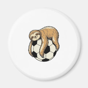 Vintage Sloth Soccer Ball Cute Animal Shirt Design Magnet