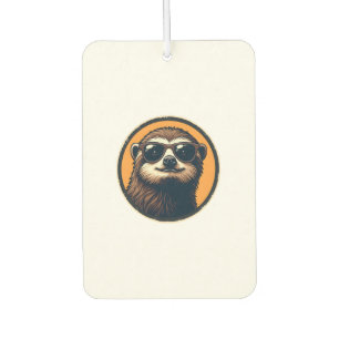 Vintage Sloth Sunglasses Retro Badge Art 2 Car Air Freshener